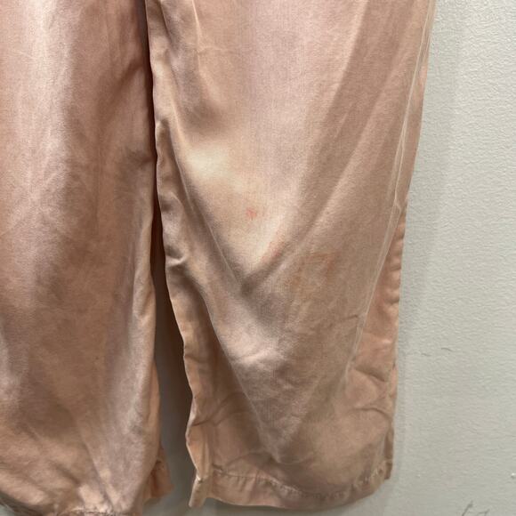 Honey Punch Pink Nude Tencel Chambray 1/4 Button-Front Sleeveless Jumpsuit M - Picture 10 of 13